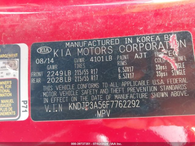 KNDJP3A56F7762292 KIA SOUL +