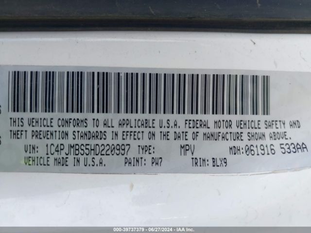 1C4PJMBS5HD220997 Jeep Cherokee Trailhawk L Plus 4x4