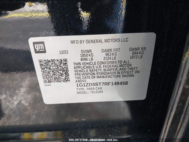 Chevrolet MALIBU LT 2024 1G1ZD5ST7RF149458 Image 9