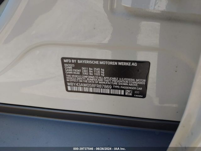 WBY43AW05RFR87869 BMW I4 Edrive35