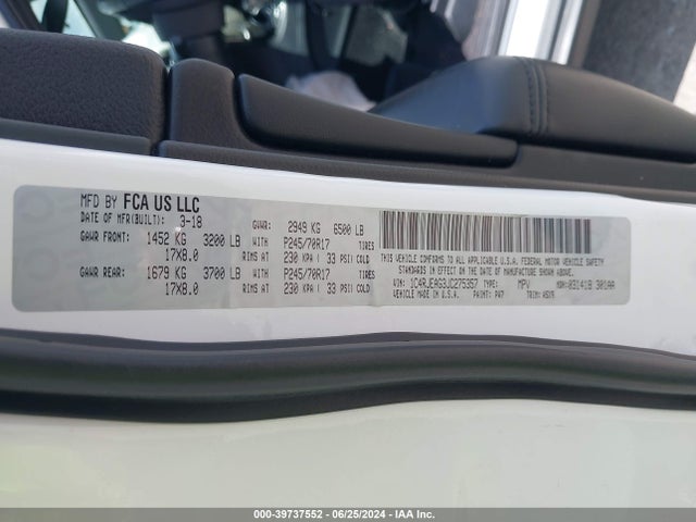 1C4RJEAG3JC275357 Jeep Grand Cherokee Laredo 4x2