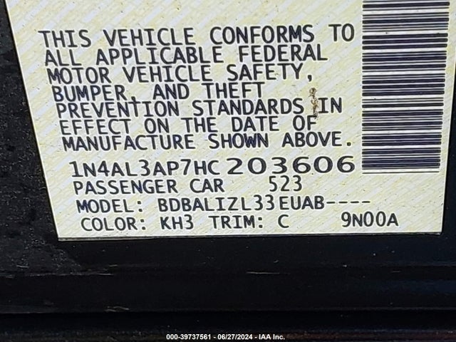 Nissan Altima 2.5 Sv 2017 1N4AL3AP7HC203606 Image 9