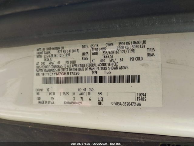 1FTYE1YM7GKB17526 Ford Transit-150