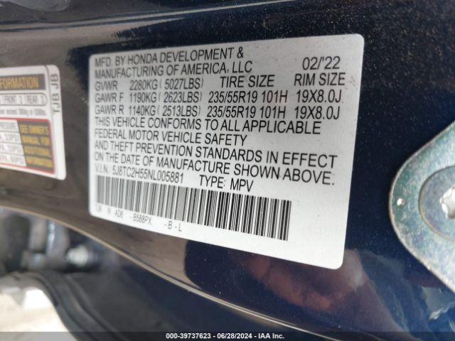 5J8TC2H55NL005881 Acura Rdx Technology Package