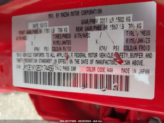 JM1DE1KY2E0174459 Mazda Mazda2 Sport