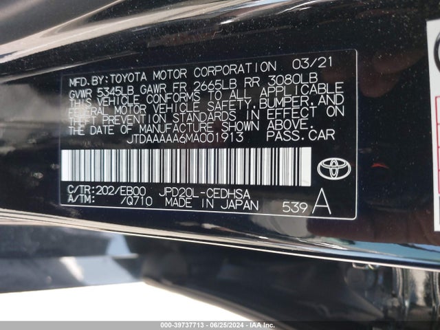 Toyota Mirai Limited 2021 JTDAAAAA6MA001913 Image 9