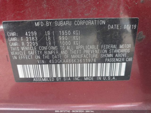 4S3GKAA66K3611976 Subaru Impreza 2.0i