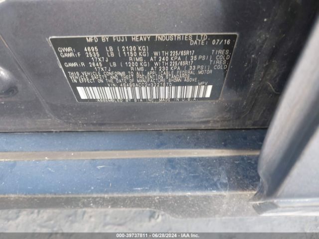 4S4BSACC2H3221670 Subaru Outback 2.5i Premium