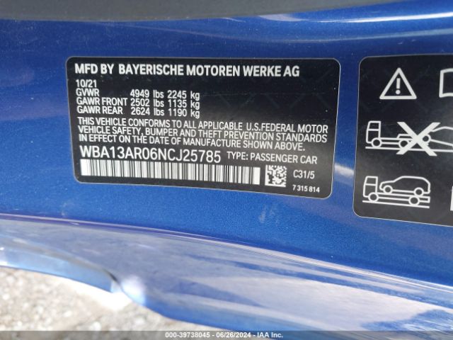 WBA13AR06NCJ25785 BMW M440i Xdrive