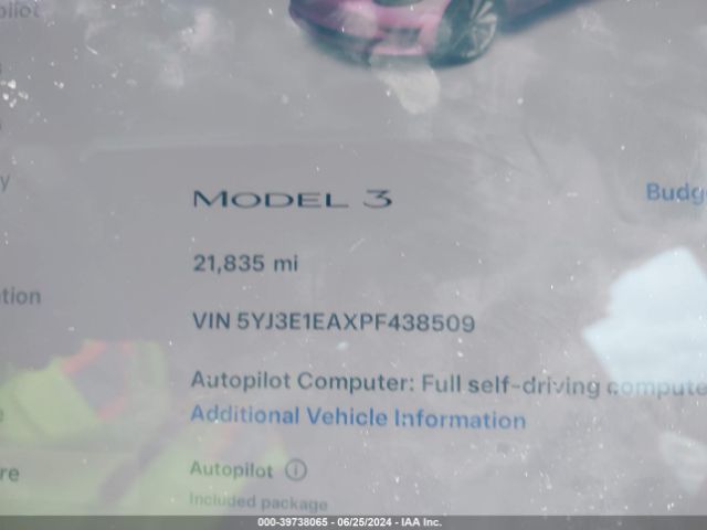 5YJ3E1EAXPF438509 Tesla Model 3 Rear-wheel Drive