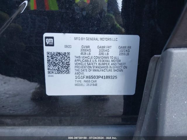 1G1FX6S03P4189325 Chevrolet Bolt Ev Fwd 2lt
