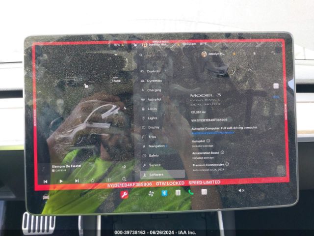 5YJ3E1EB4KF385906 Tesla Model 3 Long Range/performance