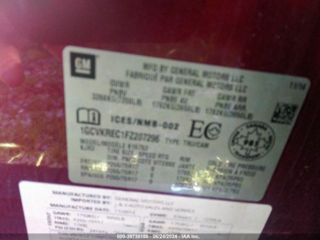 1GCVKREC1FZ207296 Chevrolet Silverado 1500 1lt/2lt