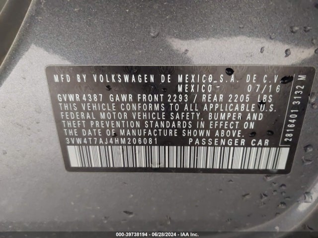 3VW4T7AJ4HM206081 Volkswagen JETTA GLI