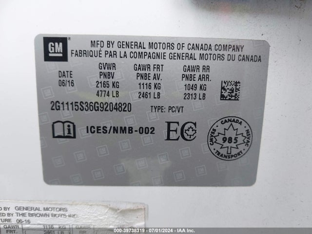 Chevrolet Impala 2lt 2016 2G1115S36G9204820 Image 9