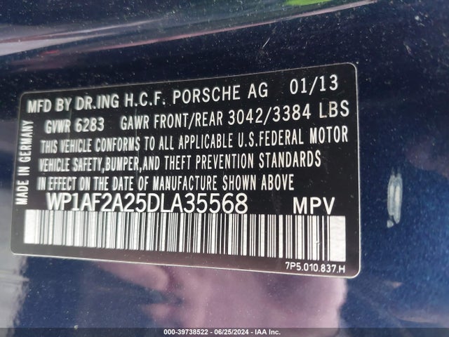 2013 PORSCHE CAYENNE WP1AF2A25DLA35568 Photo 8