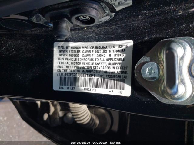 19XFC2F70GE215381 Honda CIVIC EX