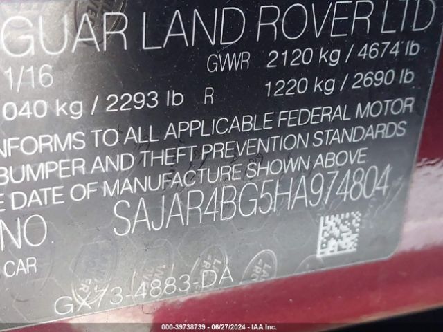 SAJAR4BG5HA974804 Jaguar Xe 25t