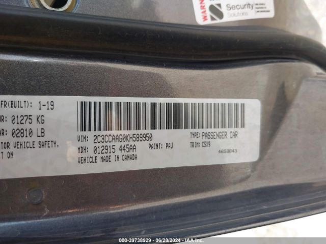 2C3CCAAG0KH589950 Chrysler 300 Touring