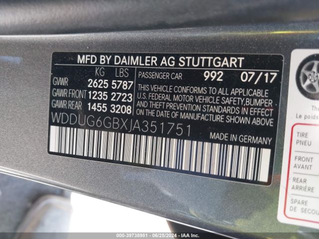 WDDUG6GBXJA351751 Mercedes-Benz S 450 4matic