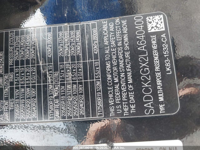 2020 JAGUAR F-PACE SADCK2GX2LA640400 Photo 8