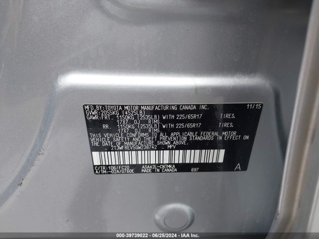 Toyota Rav4 Xle 2016 2T3WFREV5GW238742 Image 9