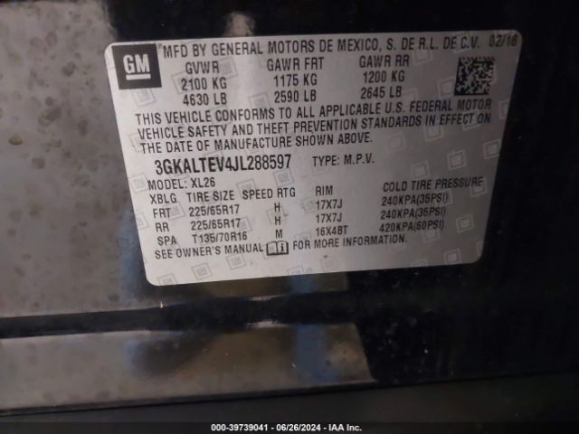 3GKALTEV4JL288597 GMC Terrain Sle