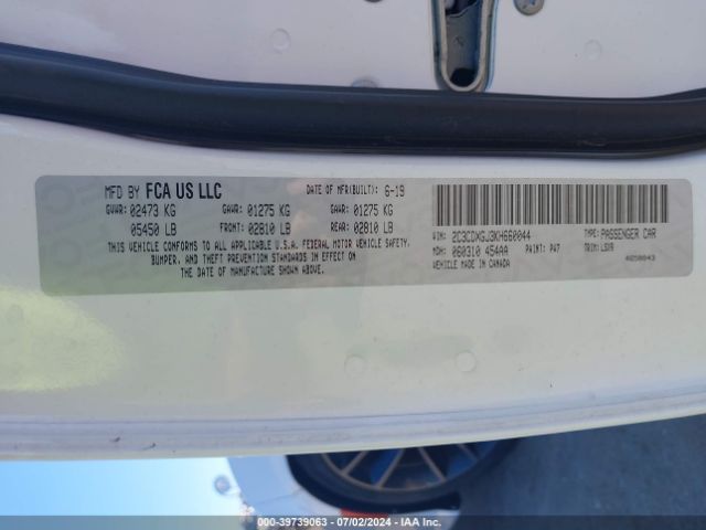 2C3CDXGJ3KH660044 Dodge Charger Scat Pack Rwd
