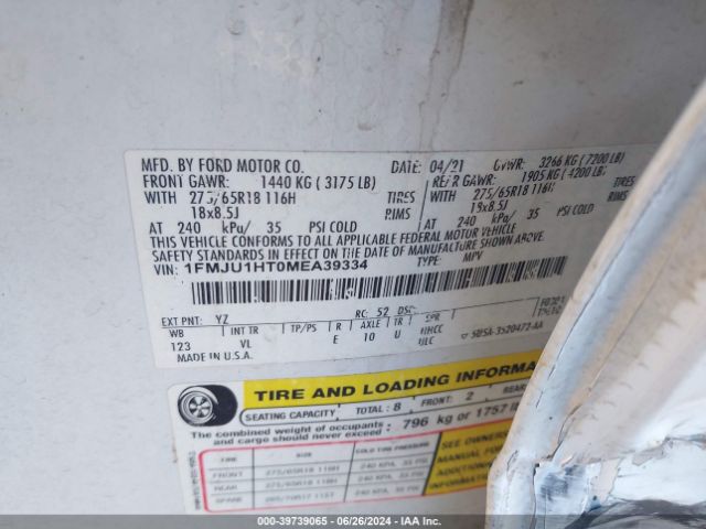 1FMJU1HT0MEA39334 Ford Expedition Xlt