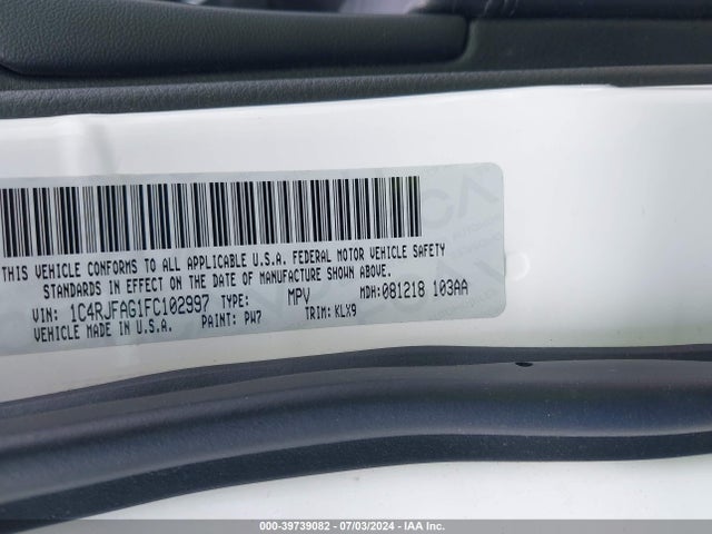 1C4RJFAG1FC102997 Jeep Grand Cherokee Altitude