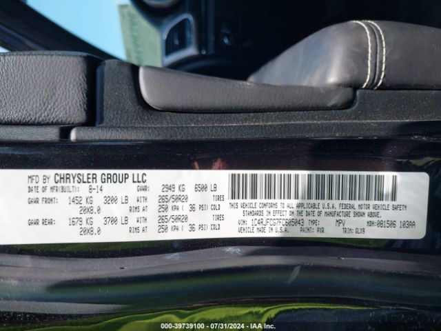 1C4RJFCG7FC605043 Jeep Grand Cherokee Overland