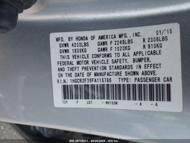 1HGCR2F36FA115786 Honda ACCORD LX