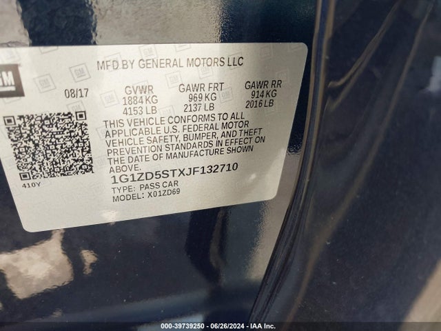 Chevrolet MALIBU LT 2018 1G1ZD5STXJF132710 Image 9