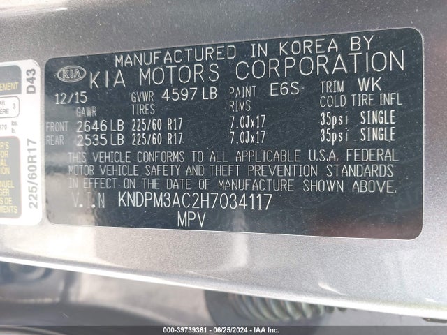 KIA Sportage Lx 2017 KNDPM3AC2H7034117 Image 9