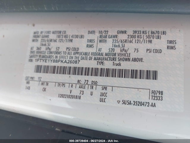Ford Transit-150 2023 1FTYE1Y88PKA26087 Image 9