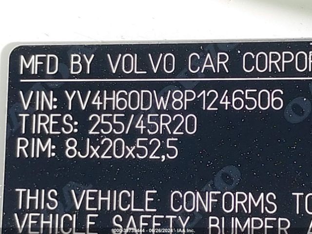 YV4H60DW8P1246506 Volvo Xc60 Recharge Plug-in Hybrid T8 Plus Dark Theme