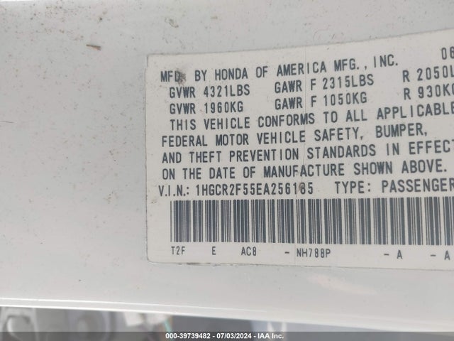 Honda Accord Sport 2014 1HGCR2F55EA256185 Image 9