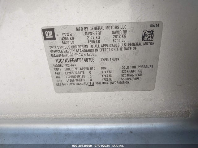 Chevrolet Silverado 2500hd Lt 2015 1GC1KVEG4FF140706 Image 9