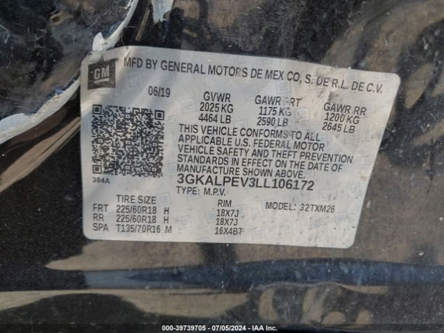 3GKALPEV3LL106172 GMC Terrain Fwd Slt
