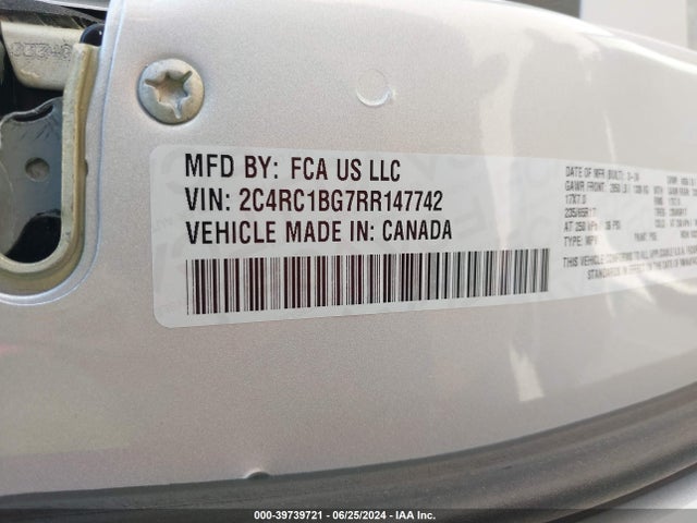 2C4RC1BG7RR147742 Chrysler Pacifica Touring L