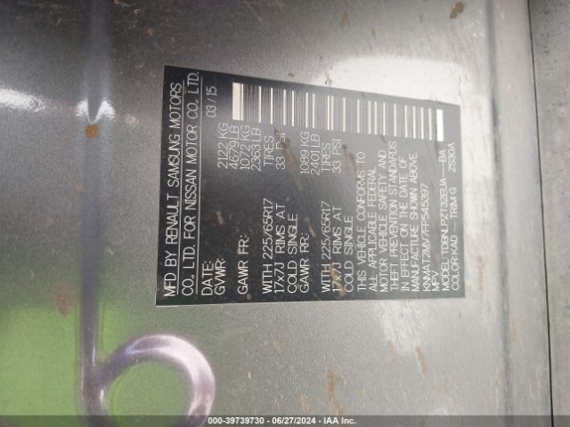 KNMAT2MV7FP545397 Nissan ROGUE S