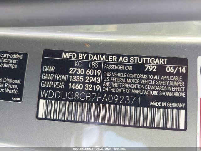WDDUG8CB7FA092371 Mercedes-Benz S 550
