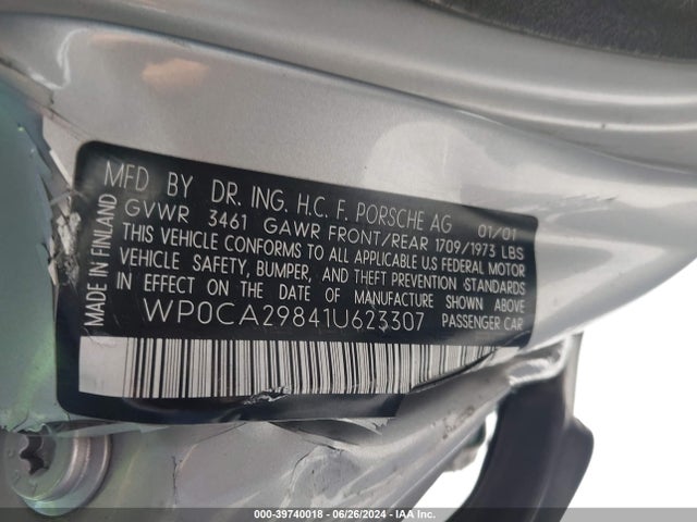 2001 PORSCHE BOXSTER WP0CA29841U623307 Photo 8