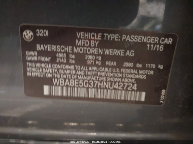 WBA8E5G37HNU42724 BMW 320i Xdrive