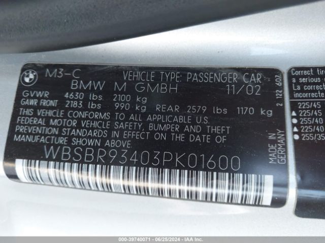2003 BMW M3 WBSBR93403PK01600 Photo 8