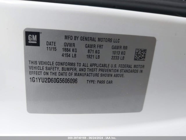 Chevrolet Corvette Z06 2016 1G1YU2D60G5606096 Image 9