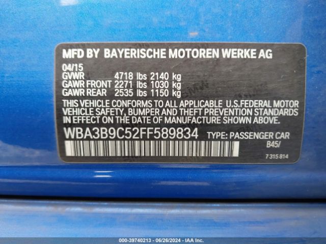 WBA3B9C52FF589834 BMW 335i Xdrive