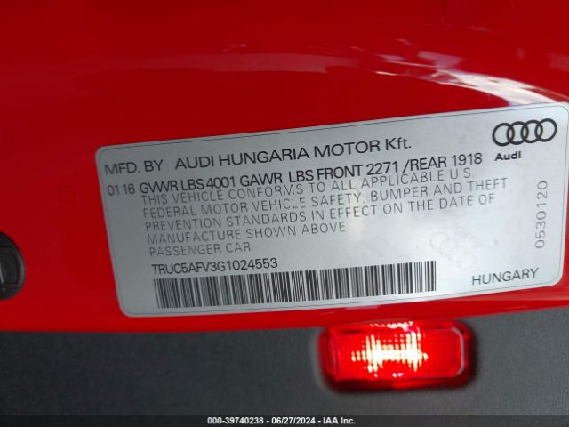 TRUC5AFV3G1024553 Audi Tt 2.0t