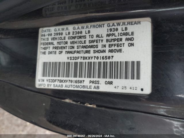 2000 SAAB 9-3 YS3DF78KXY7016507 Photo 8