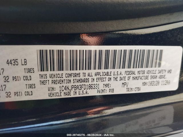 1C4NJPBA3FD186331 Jeep Patriot Altitude Edition